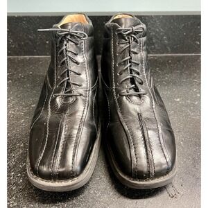 Bata Men's Black Leather Lace Up‎ Dress Boot Sz 41 (US 8) Made In Italy